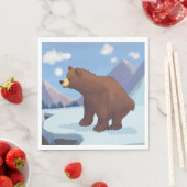 Braunbär in den Bergen Serviette (Beispiel)
