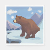 Braunbär in den Bergen Serviette (Vorderseite)