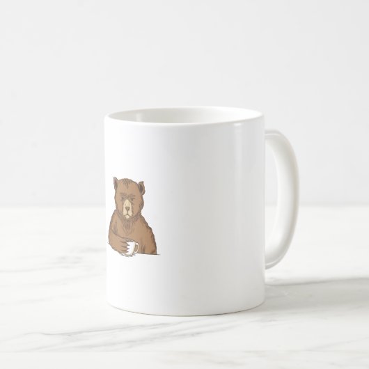 Braunbär mit einer Tasse Kaffee (VorderseiteRechts)