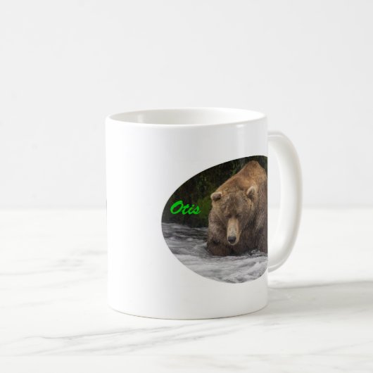 Braunbär-Otis-Fischerei Kaffeetasse (VorderseiteRechts)