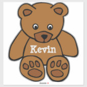 Braunbär - personalisiert aufkleber (Blatt)