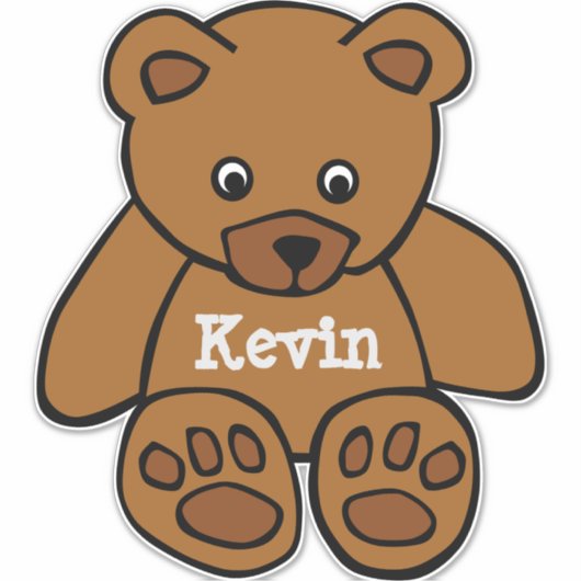 Braunbär - personalisiert aufkleber (Vorderseite)