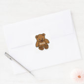 Braunbär - personalisiert quadratischer aufkleber (Umschlag)