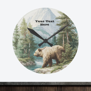 Braunbär Runde Wanduhr
