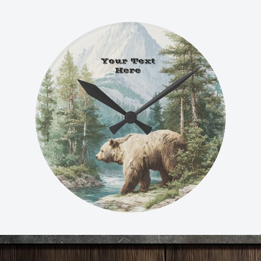 Braunbär Runde Wanduhr