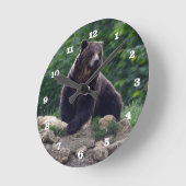 Braunbär Runde Wanduhr (Winkel)