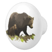 Braunbär und Cub Wildlife Tierart Kunst Keramikknauf (Rechts)