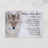 Braunbär-und Kojote-Tier-Visitenkarte Visitenkarte (Rückseite)