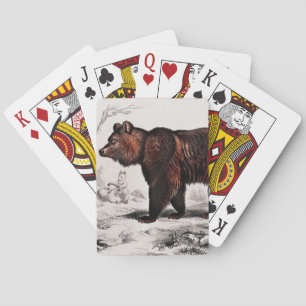 Braunbär vintage illustriert spielkarten