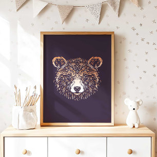 Braunbär Waldtierwall Poster