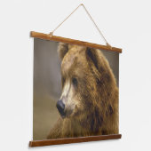 Braunbär Wandteppich Mit Holzrahmen (Gewinkelt)