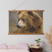 Braunbär Wandteppich Mit Holzrahmen (Schlafzimmer)