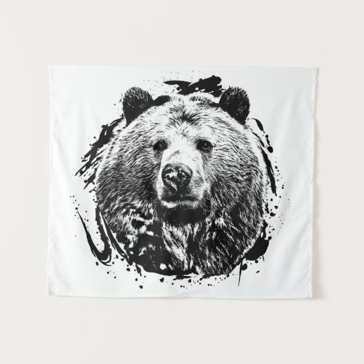 Braunbär Wildwald Welt Wandteppich (Vorderseite (Horizontal))