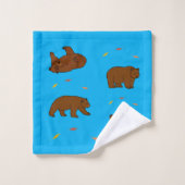 Braunbären Badhandtuch Set (Waschlappen)