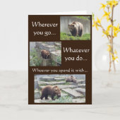 Braunbären Foto Geburtstagskarte Karte (Gelbe Blume)