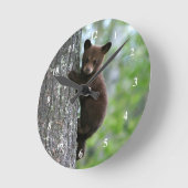 Braunbären-Foto Runde Wanduhr (Winkel)
