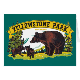 Braunbären im Yellowstone-Nationalpark in Vintage-