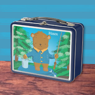 Braunbären-Kid-Metal-Lunchbox Metall Brotdose