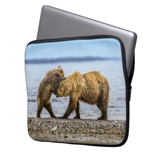 Braunbären Laptopschutzhülle (Vorderseite Links)