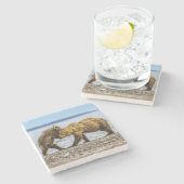 Braunbären Steinuntersetzer (Seitenansicht)