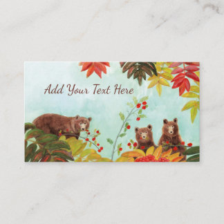 Braunbären und Rowan Berries Party Begleitkarte