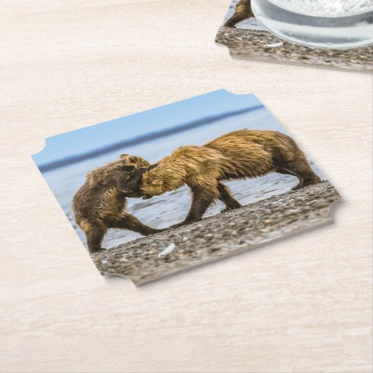 Braunbären Untersetzer (angewinkelt)