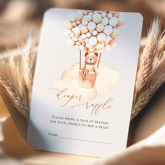 Braunbärenballons Windeln Raffelkarten Begleitkarte