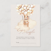 Braunbärenballons Windeln Raffelkarten Begleitkarte (Vorderseite)