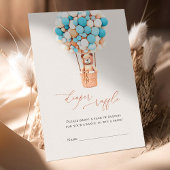 Braunbärenballons Windeln Raffelkarten Enclosur Begleitkarte