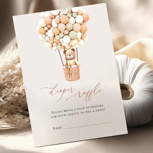Braunbärenballons Windeln Raffelkarten Enclosur Begleitkarte