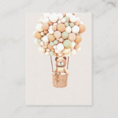 Braunbärenballons Windeln Raffelkarten Enclosur Begleitkarte (Rückseite)