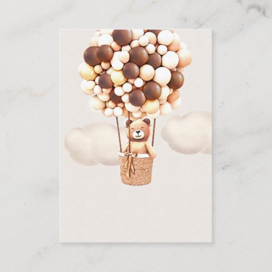 Braunbärenballons Windeln Raffelkarten Enclosur Begleitkarte (Rückseite)