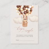 Braunbärenballons Windeln Raffelkarten Enclosur Begleitkarte (Vorderseite)