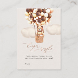 Braunbärenballons Windeln Raffelkarten Enclosur Begleitkarte