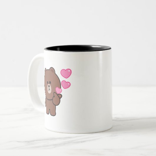 Braunbärenbarsche Liebe Zweifarbige Tasse (Vorderseite Links)