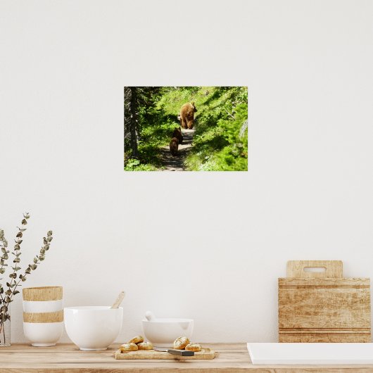 Braunbärenfamilie Poster (Küche)