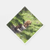 Braunbärenfamilie Serviette (Ecke)
