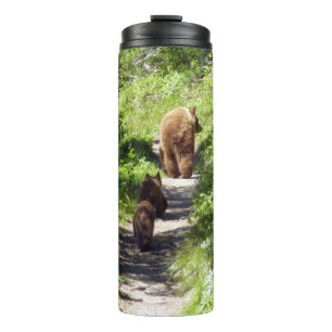 Braunbärenfamilie Thermosbecher