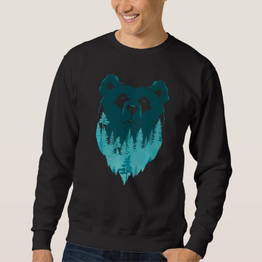 Braunbärenwald Bäume Wildtiere Sweatshirt (Vorderseite)