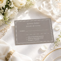 Braunbeige Elfenbein Hochzeitsantwort RSVP Mitteilungskarte