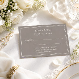 Braunbeige Elfenbein Hochzeitsantwort RSVP Mitteilungskarte