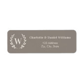 Braunbeige Elfenbein Monogramm Anfangsbuchstabe Kr (Vorne)