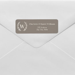 Braunbeige Elfenbein Monogramm Anfangsbuchstabe Kr