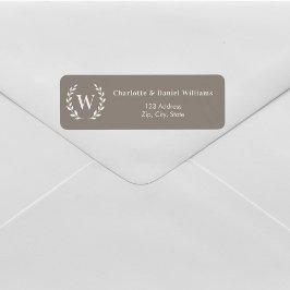 Braunbeige Elfenbein Monogramm Anfangsbuchstabe Kr