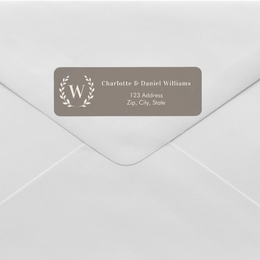 Braunbeige Elfenbein Monogramm Anfangsbuchstabe Kr
