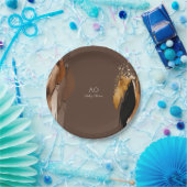 Braunbeige Goldfarben Pappteller (Party)