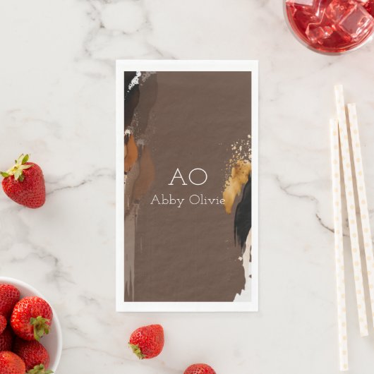 Braunbeige Goldfarben Serviette (Beispiel)