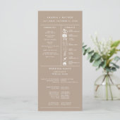 Braunbeige Hochzeits-Infografik-Programm (Stehend Vorderseite)