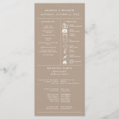 Braunbeige Hochzeits-Infografik-Programm (Vorderseite)