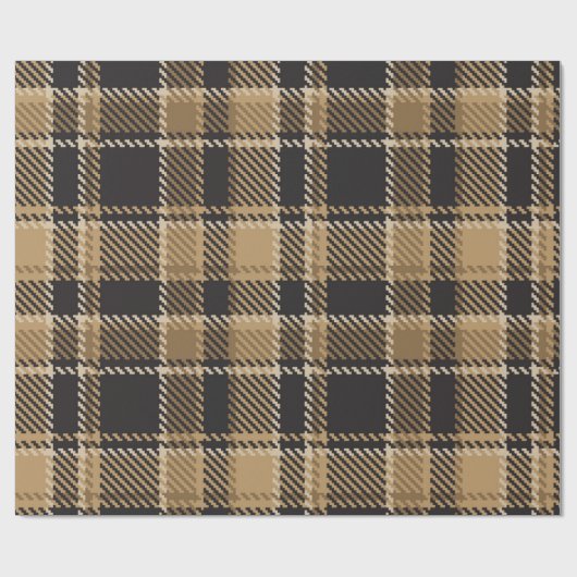 Braunbeige karierte Muster Geschenkpapier (Flach)